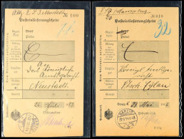 DANZIG *5* Und *5a, Klar Und Voll Auf 2 Posteinlieferungsscheinen Aus 1913  BFGdansk *5* And *5a, Clear And... - Autres & Non Classés