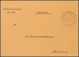 Danzig Feldpost 1939, Zwei Dienstbriefe Mit Blindgeprägter Inschrift KRIEGSMARINE Ab Fp-Nr. 07808 (= 1.... - Autres & Non Classés