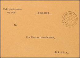 Danzig Feldpost 1939, Zwei Dienstbriefe Mit Blindgeprägter Inschrift KRIEGSMARINE Ab Fp-Nr. 07808 (= 1.... - Otros & Sin Clasificación