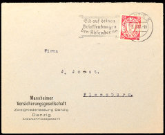 DANZIG 5 * 3.3.38 GIB AUF DEINEN BRIEFSENDUNGEN DEN ABSENDER AN, Maschinenwerbestempel Nebst K2 Mit 7-zackigem... - Autres & Non Classés