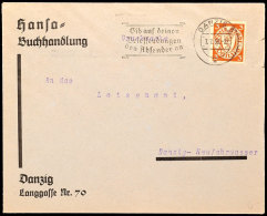 DANZIG 5 * 7.7.38 GIB AUF DEINEN BRIEFSENDUNGEN DEN ABSENDER AN, Maschinenwerbestempel Nebst K2 Mit 7-zackigem... - Autres & Non Classés