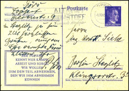 1943, Maschinenstempel "ALTSTOFF Ist ROHSTOFF..." Aus ZOPPOT 1.10. (nach Handbuch Letzttag!) Auf 6 Pfg GSK,... - Other & Unclassified