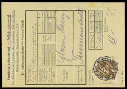 1944, 1 K. Hitler Auf Posteinlieferungschein Für Ein Paket Nach Theresienstadt Von PRAG 10.6., Faltspuren ... - Autres & Non Classés
