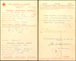 Nachrichtenübermittlung Vom November 1940 Auf Formular Des Internationalen Roten Kreuzes Aus England Nach... - 2° Guerre Mondiale
