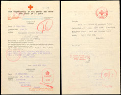 Nachrichtenübermittlung Vom 22.8.41 Auf Formular Vom Britischen Roten Kreuz Von England Nach Jersey Und... - 2° Guerre Mondiale