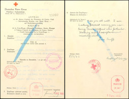 Nachrichtenübermittlung Vom 25.10.42 Auf Formular Vom Deutschen Roten Kreuz Von Guernsey Nach England Und... - 2° Guerre Mondiale