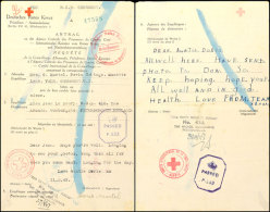 Nachrichtenübermittlung Vom 11.5.43 Auf Formular Vom Deutschen Roten Kreuz Von Guernsey Nach England Und... - 2° Guerre Mondiale