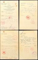 2 Nachrichtenübermittlungen Auf Formular Vom Deutschen Roten Kreuz Von Guernsey Bzw. Jersey Nach England Und... - 2° Guerre Mondiale