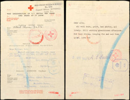 Nachrichtenübermittlung Vom 10.11.43 Auf Formular Vom Britischen Roten Kreuz Von England Nach Guernsey Und... - 2° Guerre Mondiale