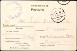 Interniertenpostkarte Mit Stummen Stempel Vom 21.8.10 Statt 21.8.43 Aus Dem Internierungslager Biberach Nach... - 2° Guerre Mondiale