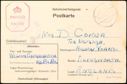 Interniertenpostkarte Mit Stummem Stempel Vom 23.12.43 Von Einem Internierten Von Der Insel Guernsey Im... - 2° Guerre Mondiale