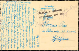 Laibach 1945, Ansichtskarte Mit Hs. 0,50 L. Barfrankatur Ab Unterloitsch / Dolenji Logatec 27.4.45 Nach Laibach.... - Autres & Non Classés