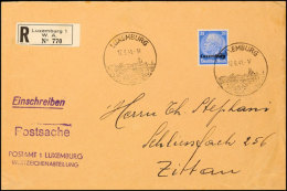 25 Pfg Hindenburg Luxemburg Auf Eingeschriebener Postsache Der Versandstelle Luxemburg Mit Werbestempel Luxemburg... - Autres & Non Classés