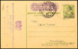 1,50 Din. Auf 1,50 Din. Ganzsachenkarte Mit EKr. "BEOGRAD 1 / 4.10.43" Rückseitig Vorgedruckter Zweisprachiger... - Autres & Non Classés