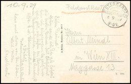 1939, Feldpost-Ansichtskarte Aus STARGARDT 8.9.39 Mit Interessanten Text Und Absenderangabe "Übungspostnummer... - Autres & Non Classés