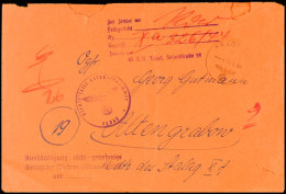 1944, "Zur Zensur An .....Feldgericht...Zurück An W.U.G. Tegel, Seidelstraße 39", Violetter L6 Auf... - Autres & Non Classés