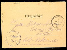 ESTLAND: 1944, Feldpost-Kartenbrief Eines Estn. Freiwilligen Mit Normstempel "b1.1." Nach Estland, Briefstempel Mit... - Autres & Non Classés