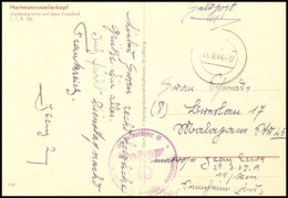 FRANKREICH: 1944, Feldpost-AK Mit Aptiertem Tagesstempel Vom 21.8 Und Briefstempel "Der Reichsführer SS" Nach... - Autres & Non Classés