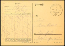 UdSSR: 1942, Feldpost-Vordruckkarte Mit Normstempel "b 26.9." Nach Darmstadt, Absenderangabe Mit Feldpost-Nummer... - Autres & Non Classés