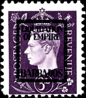 3 P. Liquidation Of Empire Mit Aufdruck "Barbados", Tadellos Ungebraucht Ohne Gummierung - Wie Hergestellt,... - Autres & Non Classés