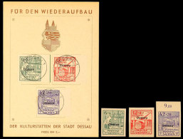Wiederaufbau Ungezähnt, Tadellos Postfrisch U. A. Gedenkblatt; Mi.195.-, Katalog: I/IIIB... - Dessau