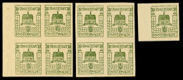 30 Pfg Schwärzlichsmaragdgrün, 9 Postfrische Kabinettstücke, Dabei 2x Im Viererblock (1x Signiert... - Finsterwalde