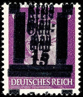 6 Pfg Hitler Lebhaftviolett Mit Doppeltem Aufdruck, Postfrisches Kabinettstück, Doppelt Signiert Sturm,... - Glauchau