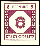 6 Pfg Ungezähnt, Postfrisches Kabinettstück, Unsigniert, Mi. 150.-, Katalog: 14U **6 Pfg... - Goerlitz
