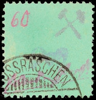 60 Pf. Freimarke, Kurzschriftstempel Rötlichlila Statt Violett, Tadellos, Gestempelt, Gepr. Kunz BPP, Mi.... - Grossraeschen