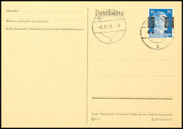 20 Pf. A. Hitler A. Blanko-Karte, Geblockter Aufdruck, Aufdruckabart "4519" Statt "1945", Tadellos Als... - Autres & Non Classés