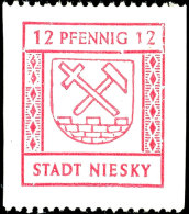 12 Pfg Freimarke Karminrot, Senkrecht Ungezähnt, Tadellos Postfrisch, Gepr. Kunz BPP. Sehr Selten, Im Michel... - Niesky