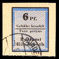 6 Pfg. Schwarz/blau Auf Kabinett-Briefstück, Katalog: IIFA BS6 Pfg. Black / Blue On On Piece Choise Copy,... - Autres & Non Classés