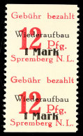 12 Pf. + 1 M ** Senkrechtes Paar Waag. Ungezähnt, Mi. 130.-, Katalog: 20AUw **12 Pf. 1 M ** Vertical Pair... - Spremberg