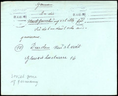 1946, Unfrankierter Brief Aus HAMBURG 5.4. An Eine Nachforschungsstelle In Dresden, Rückseitig Mit Kompletten... - Autres & Non Classés