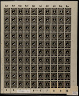 2 Pfg Ziffer Schwarz, Bogen In B-Farbe Mit Nicht Durchgezähnten Oberrändern Und HAN 4118.46 1,... - Autres & Non Classés