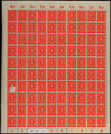 8 Pfg Ziffer Zinnober, Plattendruckbogen Mit Nicht Durchgezähnten Oberrändern Und HAN 4083.46 2, Dabei... - Other & Unclassified