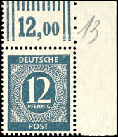 12 Pfg Ziffern, Plattenfehler II, Tadellos Postfrisch, Mi. 75.-, Katalog: 920II **12 Pfg Numerals, Plate Flaw... - Autres & Non Classés