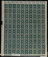 16 Pfg Ziffer Schwarzgrünlichblau, Walzendruckbogen In A-Farbe, Links Bogenrandfehler Durch... - Autres & Non Classés