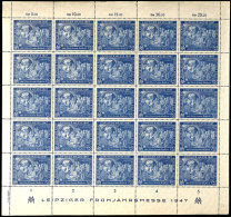 60+40 Pf. Leipziger Messe, Kupfertiefdruck, Kpl. Bogen, Gez. L13, Postfrisch, Mi. 1625,-, Katalog: 942IA **60... - Autres & Non Classés