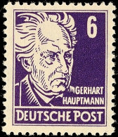 6 Pfg Gerhard Hauptmann, Dunkelblauviolett, Gewöhnliches Papier, Tadellos Postfrisch, Gepr. Paul BPP, Mi.... - Autres & Non Classés