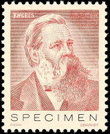 1970 (ca), Maschinenprobe Von F. Engels In Braunrot Mit Schwarzem Aufdruck "SPECIMEN"  **1970 (approximate),... - Autres & Non Classés