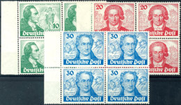 200. Geburtstag Goethes, Kpl. Postfrischer Viererblocksatz, Einheitlich Vom Linken Bogenrand, Nach FA H. G.... - Autres & Non Classés