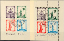 Freiburg-Blockpaar, Tadellos Gestempelt, Gepr. Schlegel BPP, Mi. 560.-, Katalog: Bl.1A/B OFreiburg Souvenir... - Autres & Non Classés