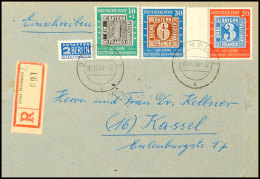 10 Pfg Bis 30 Pfg Tag Der Briefmarke 1949 Als Reine Satzfrankatur Auf Portogerechtem R-Brief Von Detmold Nach... - Autres & Non Classés