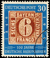 30 Pfg "100 Jahre Deutsche Briefmarken" Mit Plattenfehler II, Mit Nicht Prüfbarem Stempel, Mi. 380.- Marke... - Other & Unclassified