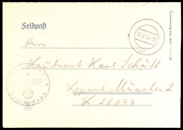 1943, Feldpostbrief Eines Deutschen Oberleutnants Der Feldpost-Nr. 06694 D = 4 Kp. Gven.Rgt. 383 (Kroatien) Mit... - Croatie