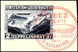 1 Und 2 Fr. Zeppelin, Je Mit Rotem Sonderstpl. 2 Fr. Auf Briefstück (1 Fr. ½ Zahn), Mi. 600.-, Katalog:... - Autres & Non Classés