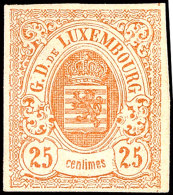 1859, 25 Centimes Braun. Farbfrisches Breitrandiges Exemplar Mit Teilgummi. Prifix: 475.-, Katalog: 8 *1859, 25... - Autres & Non Classés