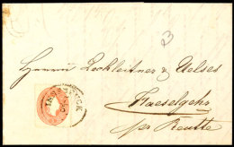 5 Kr. Rot, 3. Ausgabe, Auf Brief Von INNSBRUCK 7/5 (1861), Hds. Taxvermerk "3" Für 3 Kr. Botenlohn Im Lechtal... - Autres & Non Classés