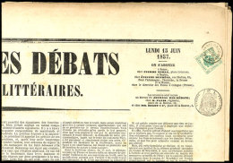 ZEITUNGSSTEMPELMARKEN: 1857, 2 Kr. In Type II Auf Der Kompletten Zeitung "JOURNAL DES DÉBATS" Aus Paris, Mit... - Autres & Non Classés